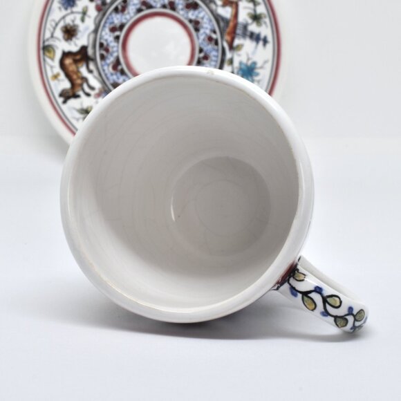 Hand Painted Carlos Tomas Pottery Demitasse Cup / Saucer, Coimbra, Portugal - Picture 7 of 10